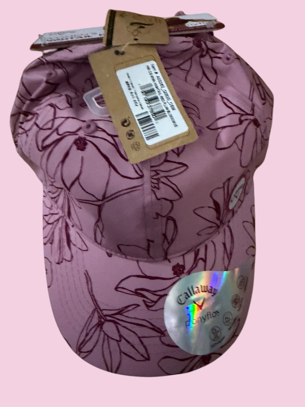 ⛳CALLAWAY by Ponyflo Golf Hat🎀Floral Mauve🎀NWT🎀Adjustable w/ Velcro!